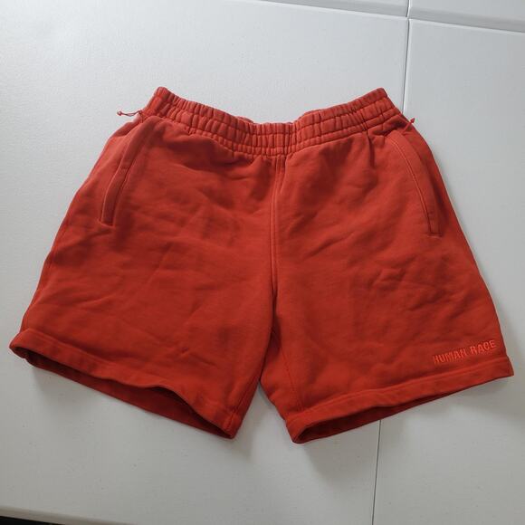 Adidas Pharrell Williams Human Race Shorts Mens Small Red Cotton GH4402 Athletic - Picture 1 of 11